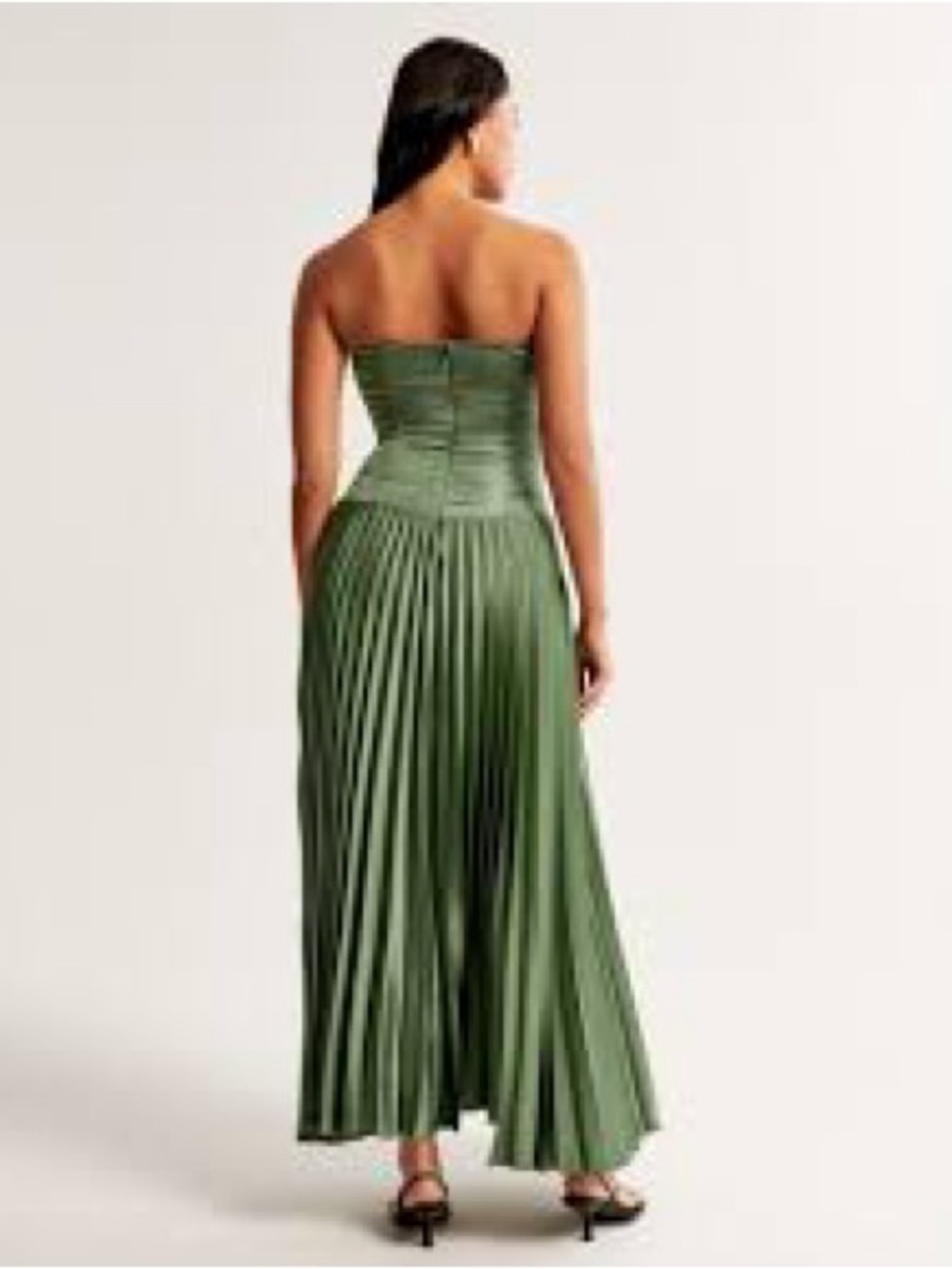 Abercrombie & Fitch Satin Giselle Strapless Drop-Waist Gown - Picture 2 of 9